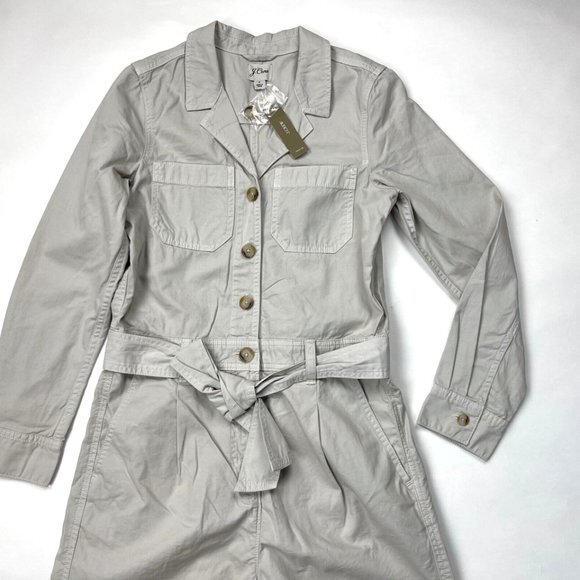 J Crew Foundry Chino Shorts Coveralls Jumpsuit Romper Women 2 NWT $148 Cotton - Picture 3 of 14